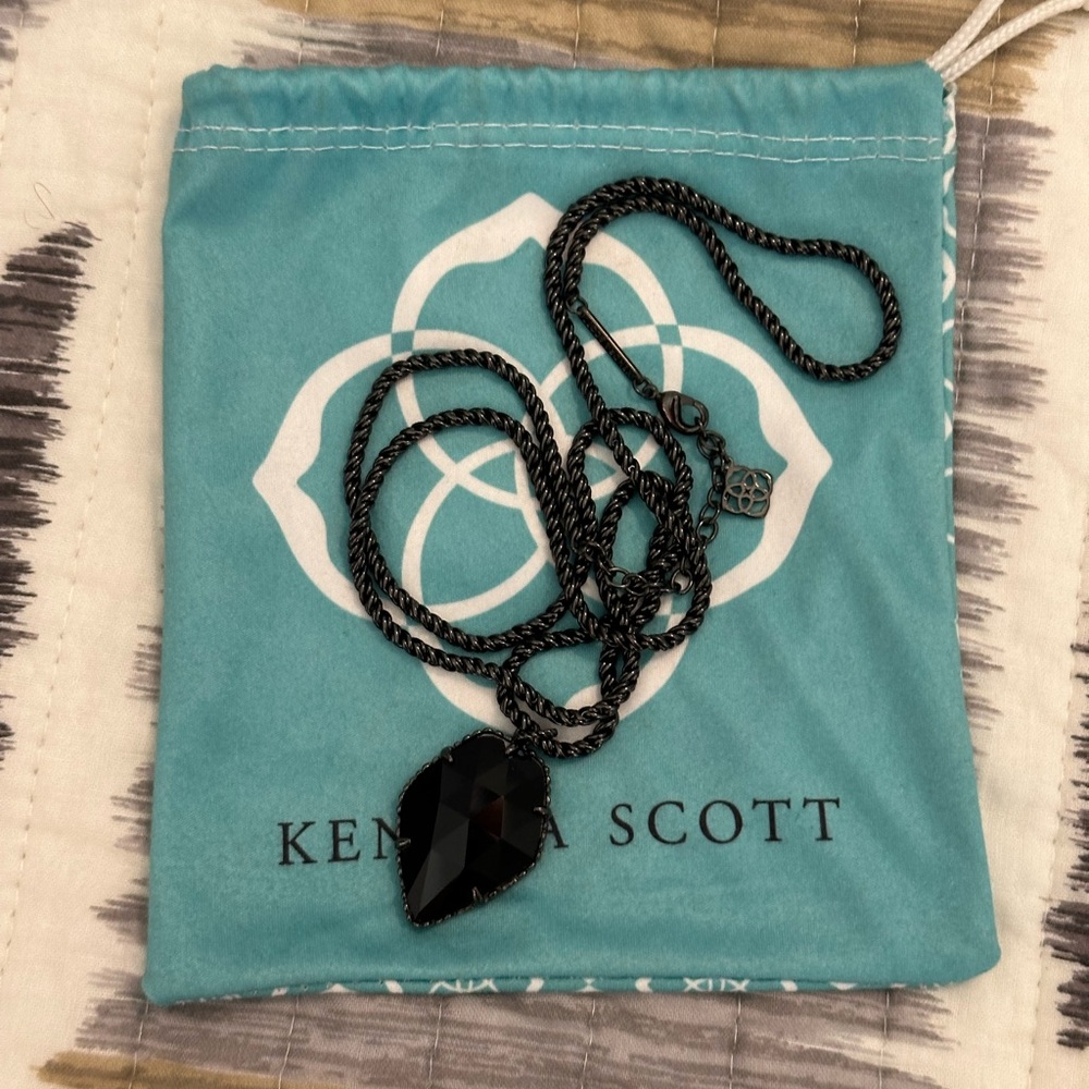 Kendra Scott Gunmetal Long Adjustable Necklace